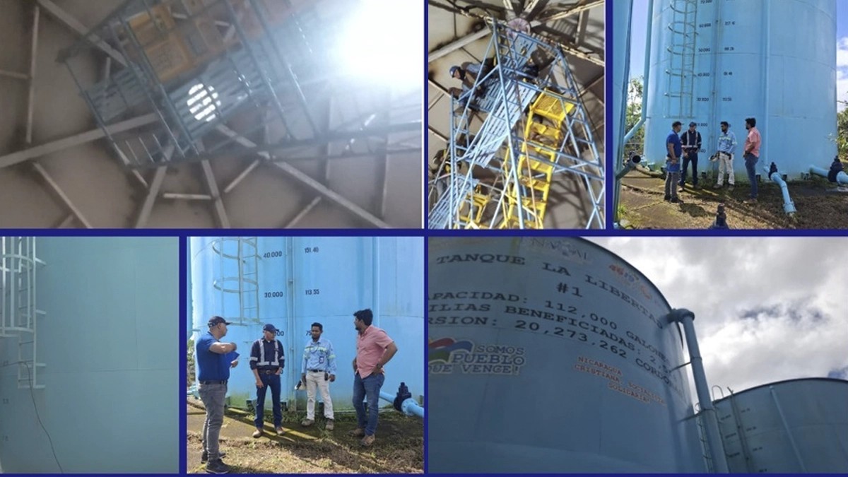 ENACAL ejecuta rehabilitación de tanques de agua potable en La Libertad, Chontales