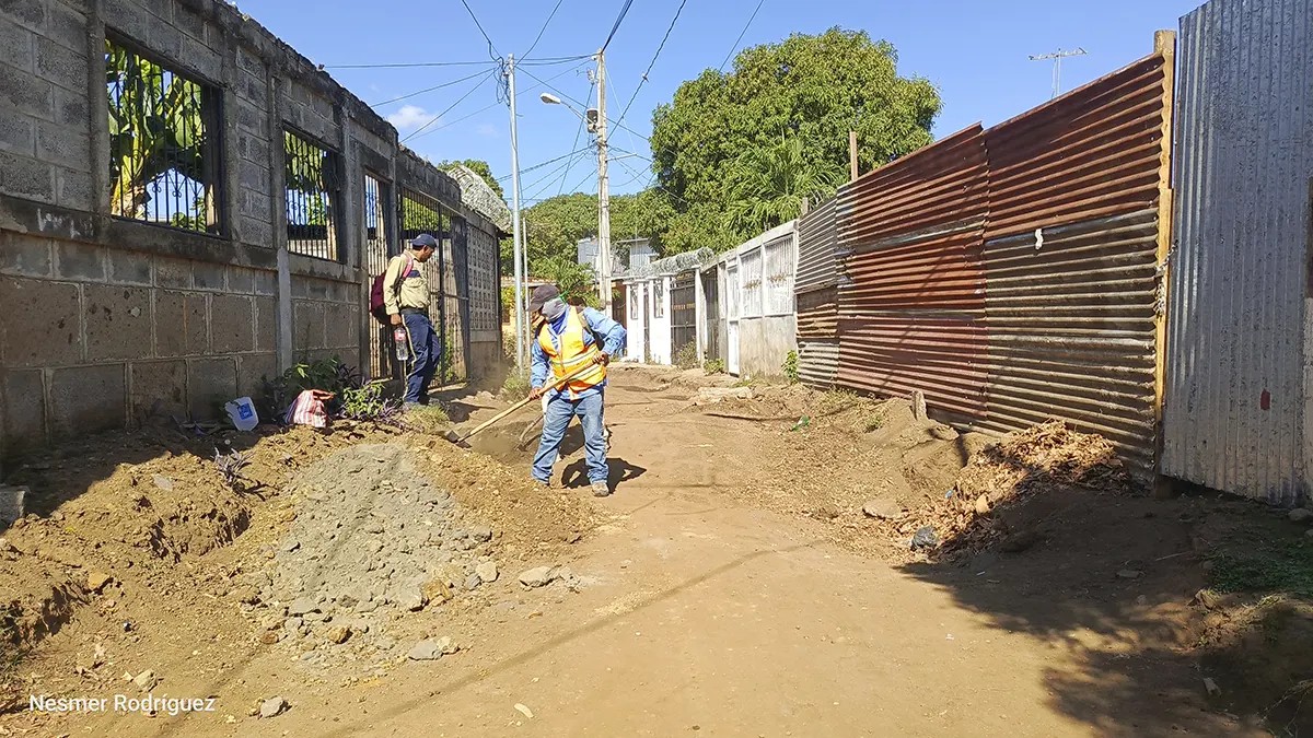 Avanza proyecto de mejoramiento vial en la Cooperativa Manolo Morales del distrito VII de Managua