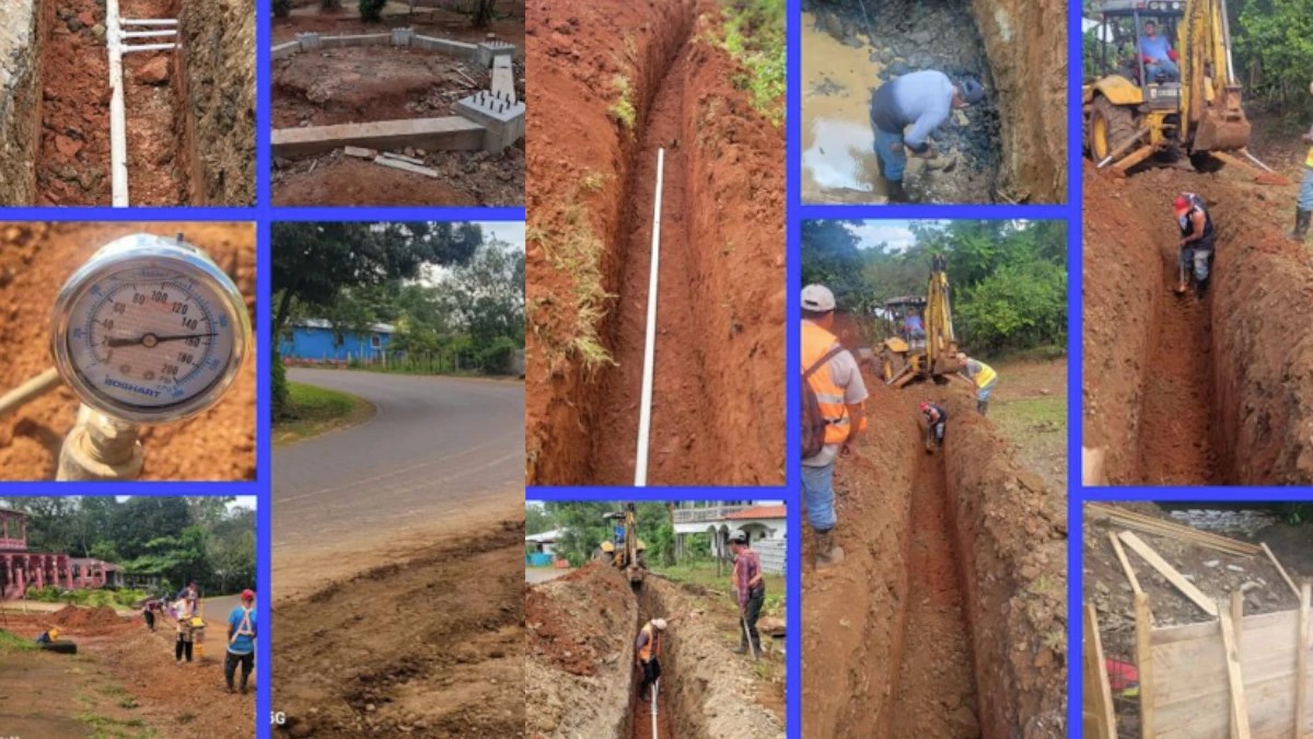 Avanza en un 55% la construcción del sistema de agua potable en La Esperanza, Nueva Guinea