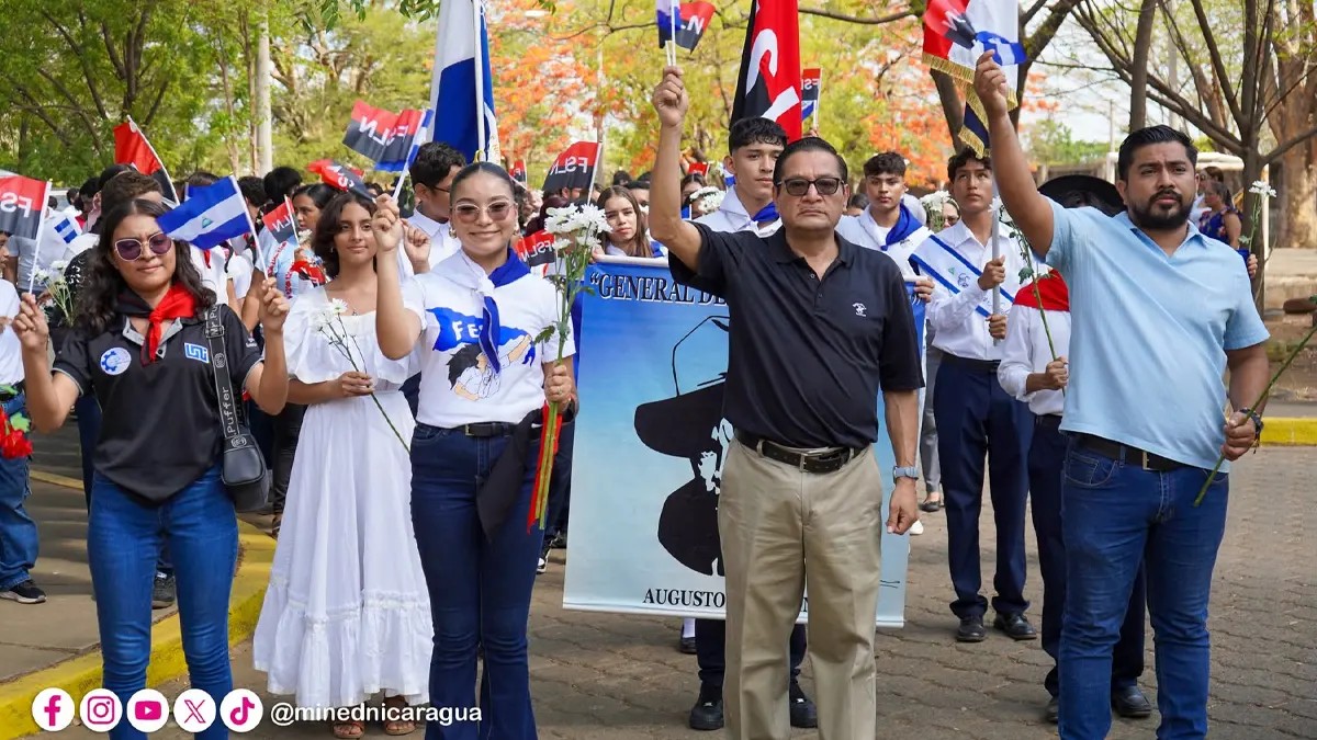 Centros educativos de Nicaragua celebran legado histórico del General Augusto C. Sandino