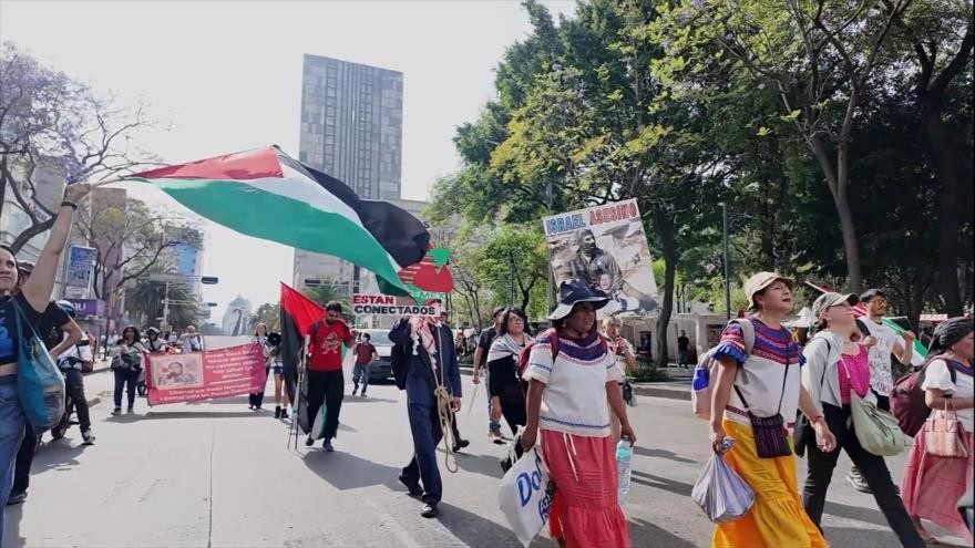 Mexicanos marchan para exigir ruptura de relaciones con Israel