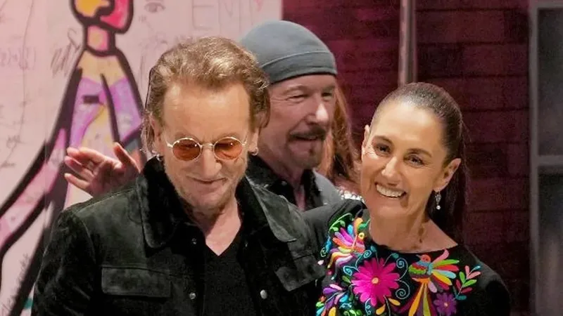 Así fue la reunión de Bono y The Edge, de U2, se reúnen con la presidenta Claudia Sheinbaum