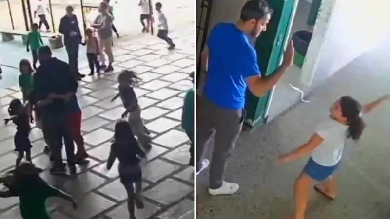 VIDEO: Director de escuela se hace viral por saludar a sus alumnos a lo Cristiano Ronaldo