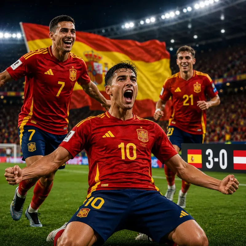 España golea 3-0 a Austria y Unai Simón impone récord