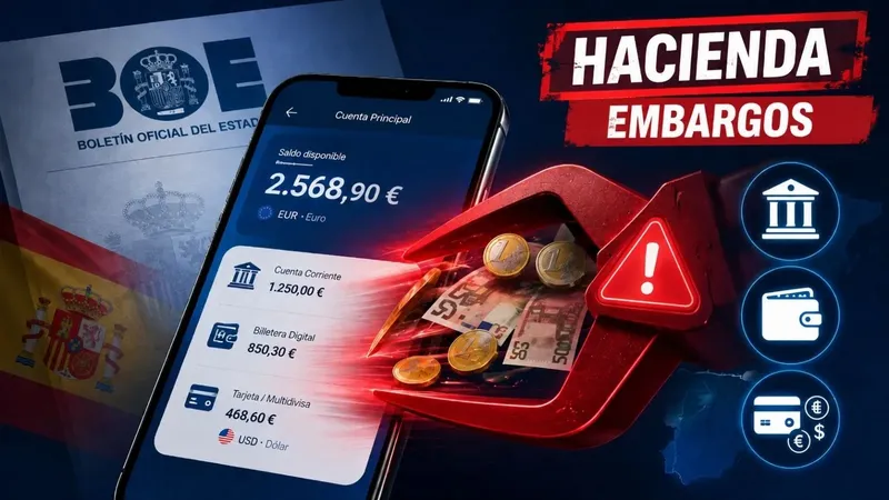 El BOE actualiza cómo Hacienda puede embargar dinero en cuentas bancarias y de pago