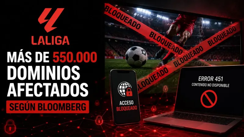 La guerra antipiratería de LaLiga se le va de las manos: más de 550.000 dominios afectados según Bloomberg