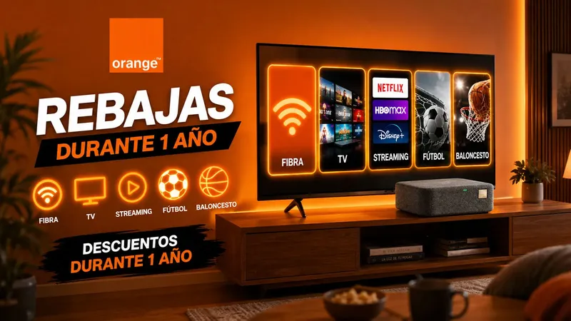 Así son las rebajas de Orange para sus clientes en agosto: descuentos de un año en fibra, TV, streaming, fútbol y baloncesto
