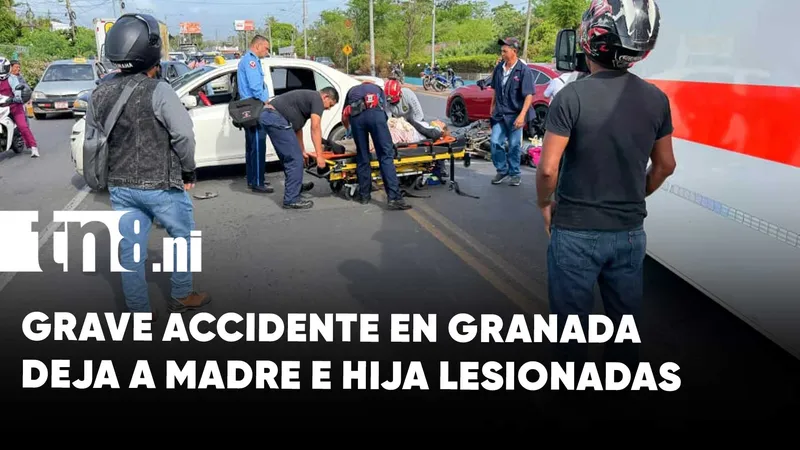 Grave accidente de tránsito en Granada deja a madre e hija con lesiones