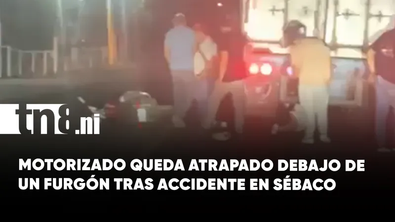 Motorizado resulta gravemente lesionado tras accidente con un furgón en Sébaco