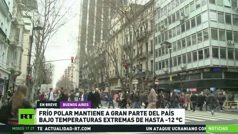 Frío polar mantiene a gran parte de Argentina bajo temperaturas de hasta -12 °C