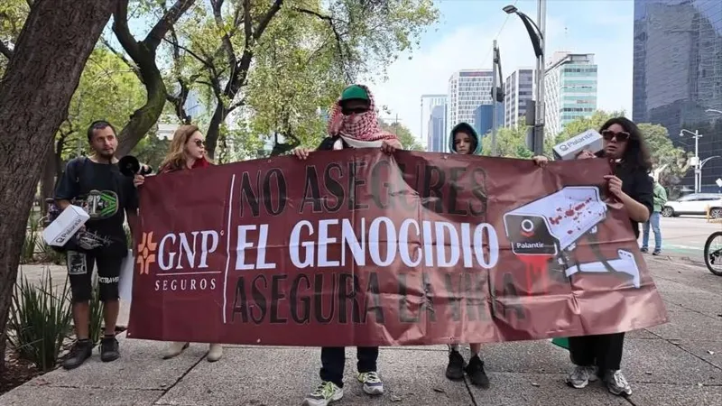 Mexicanos solidarios con Palestina llaman al boicot de Palantir