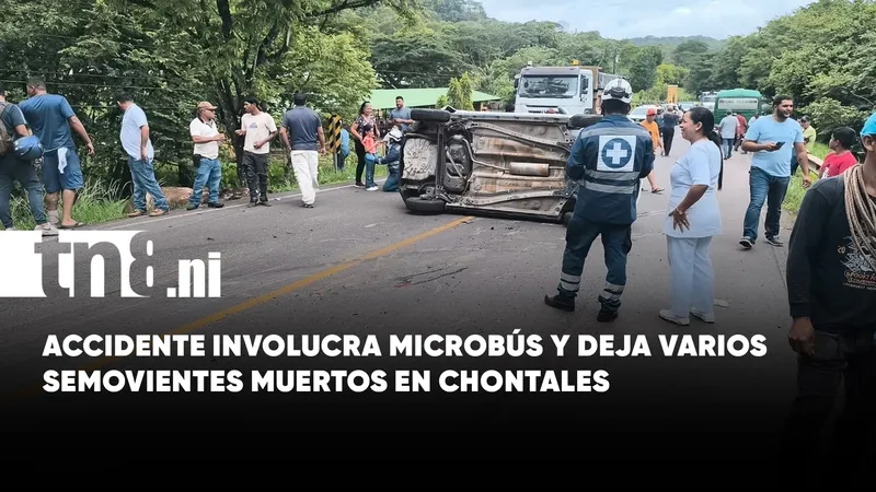 Accidente involucra microbús y deja varios semovientes sin vida en Chontales