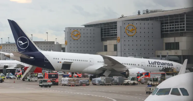 Avión Boeing 787 de Lufthansa sufre colapso del tren delantero en una puerta de embarque