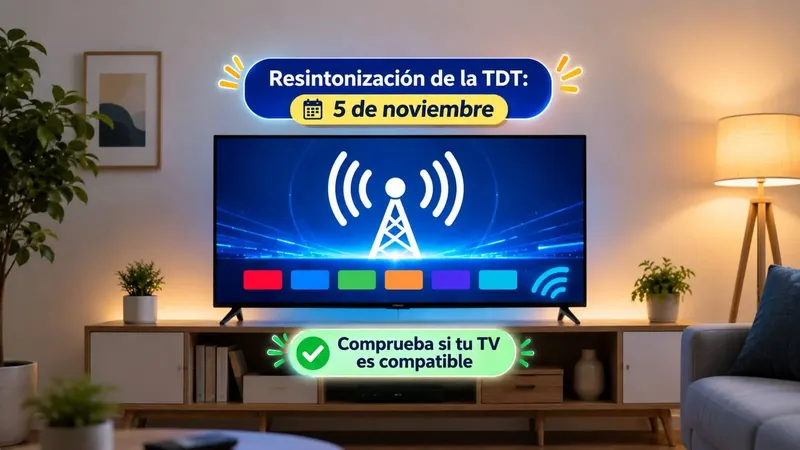 La TDT cambia el 5 de noviembre y millones de españoles tendrán que resintonizar: así puedes probar si tu TV es compatible