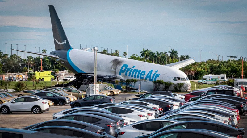 Avión de carga de Amazon se sale de pista en Miami y deja cinco muertos