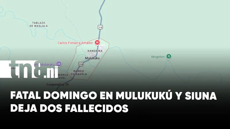 Domingo trágico deja dos muertos en las carreteras del Caribe Norte