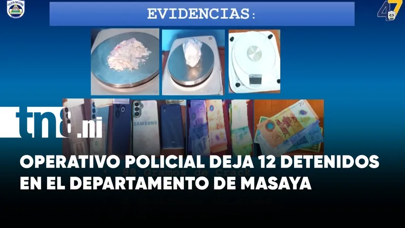 Capturan a 12 personas por delitos de alta peligrosidad en el departamento de Masaya