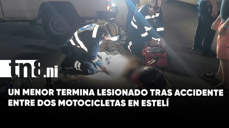Menor de edad resulta lesionado tras choque entre motocicletas en la Panamericana, Estelí