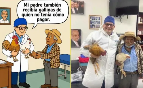 Le ofreció una cirugía gratis y quiso pagarle con dos gallinas