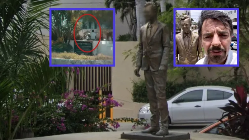 La estatua maldita de Eugenio Derbez: criticada, vandalizada y ahora está desaparecida
