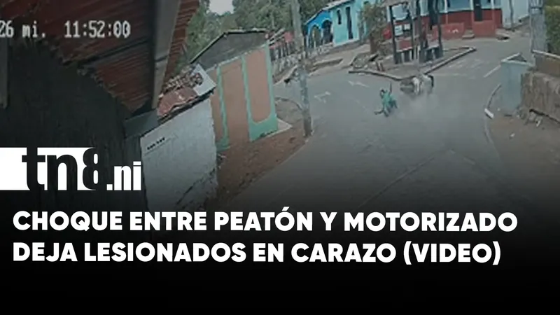 Peatón y motorizado resultan con lesiones menores tras violento choque en Carazo