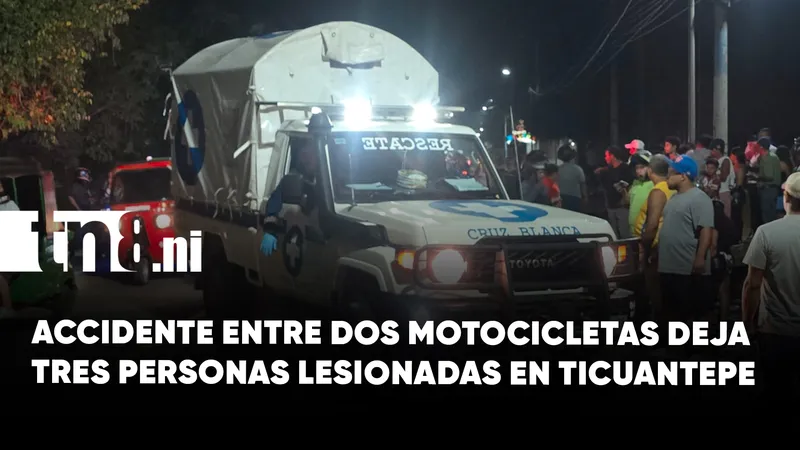 Colisión entre dos motocicletas deja tres personas lesionadas en Ticuantepe