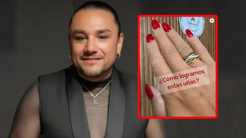 Esteban Macías DESATA CRÍTICAS tras presumir manicure con uñas rojas y lifting de pestañas