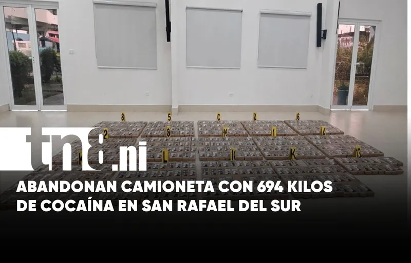 Hallan 694 kilos de cocaína en camioneta abandonada en San Rafael del Sur