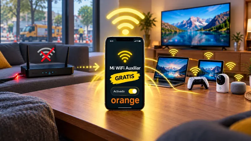Orange estrena en MasMovil la función Mi WiFi Auxiliar: tu móvil te dará Internet cuando la fibra esté caída