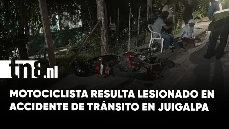 Motociclista lesionado tras ser impactado por un vehículo en Juigalpa, Chontales