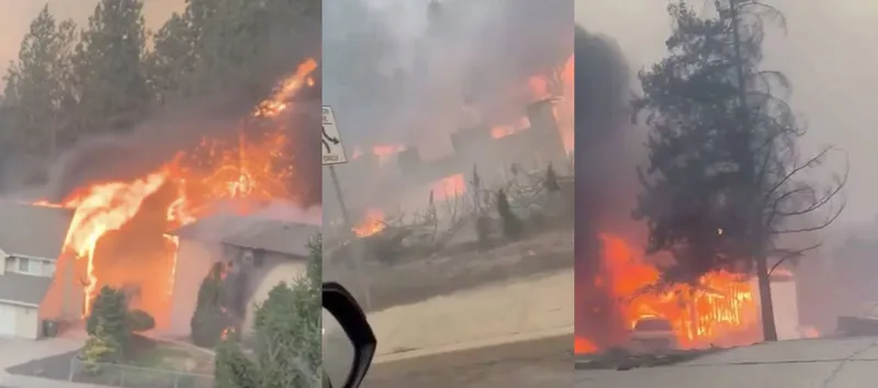 Fuertes vientos desatan un incendio devastador en Washington (VIDEOS)