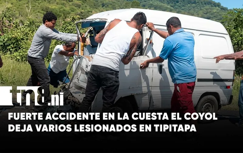 Fuerte accidente en la cuesta El Coyol deja varios lesionados en Tipitapa
