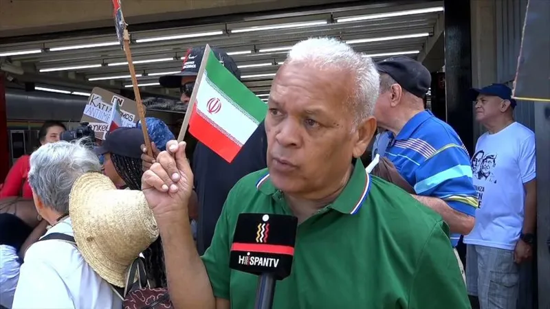 Venezolanos protestan contra EEUU y expresan su solidaridad con Irán