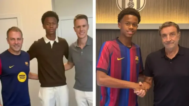 El primo de Tah asombra en el Barça por su físico y ya conoce a Flick