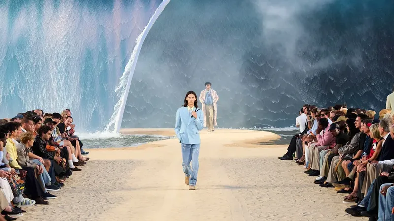 Pharrell Williams hizo lo imposible: creó una playa artificial para presentar la nueva colección de Louis Vuitton