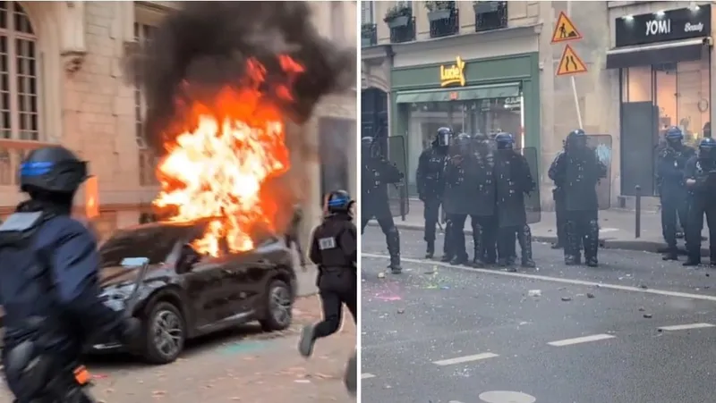 Las protestas en París se intensifican con enfrentamientos entre manifestantes y fuerzas del orden