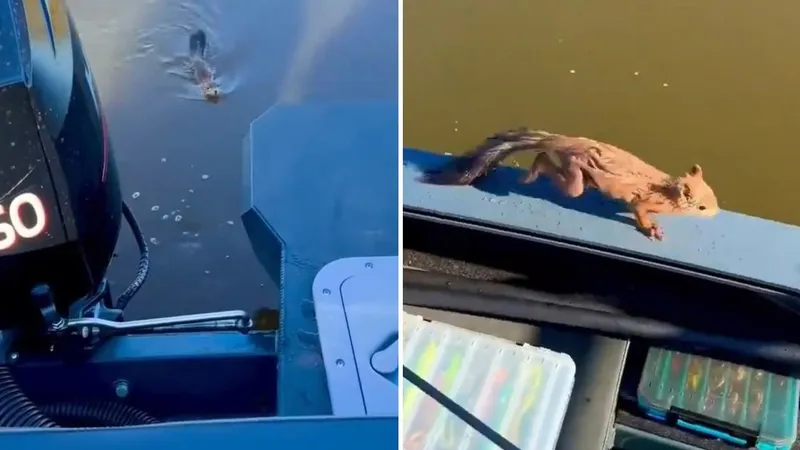El VIDEO más tierno que verás hoy: Pequeño pasajero inesperado pide un aventón en medio del río