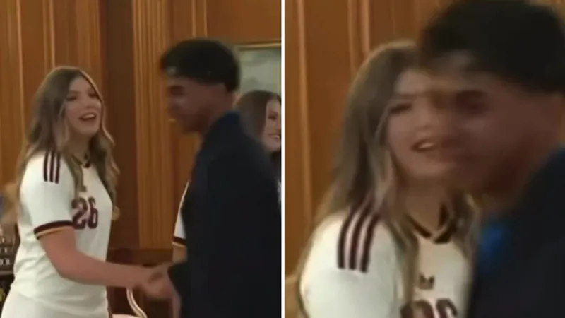 El polémico gesto de Yamal con una de las hijas del rey de España (VIDEO)