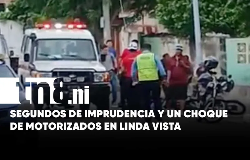 El riesgo de no detenerse: Dos motociclistas chocan en Linda Vista, Managua