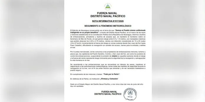 Fuerza Naval mantiene vigilancia por fenómeno de mar de fondo en el Pacífico
