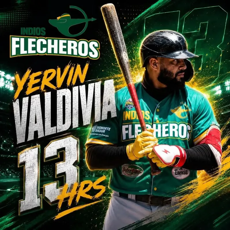 Yervin Valdivia es líder en empujadas y cuadrangulares del Pomares 2026
