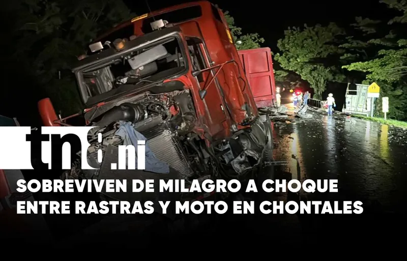 «Acabo de nacer nuevamente»: Brutal colisión entre dos rastras y una moto en Chontales