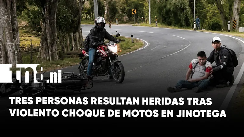 Accidente frontal entre motociclistas deja tres heridos en Santa Clara, Jinotega