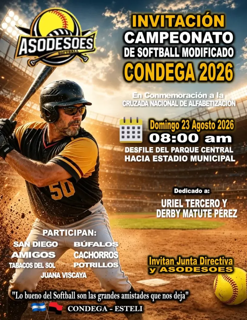 Continúa Liga Institucional en Estelí y arranca el Softball modificado en Condega