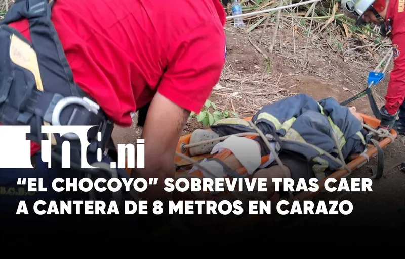 Rescatan a «El Chocoyo» tras caer al fondo de una cantera en Carazo