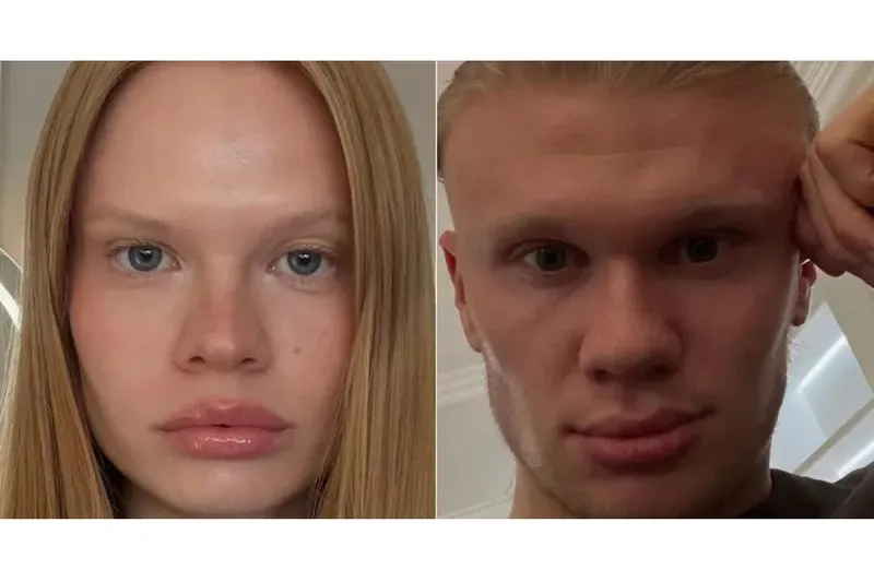 Modelo rusa causa furor por su parecido con Erling Haaland