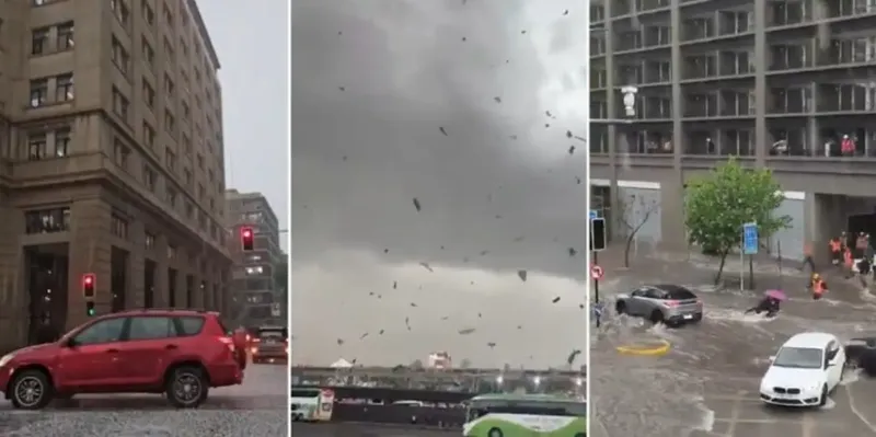 Chile bajo alerta roja tras tornado, fuertes lluvias y una granizada histórica