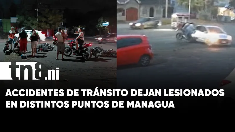 Dos accidentes de tránsito dejan personas lesionadas en Managua