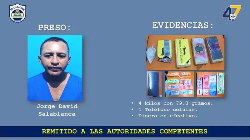 Capturan a sujeto con más de 4 kilos de cocaína en La Libertad, Chontales
