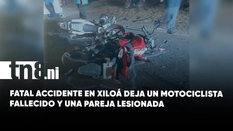 Accidente en Xiloá deja un motociclista fallecido y una pareja gravemente lesionada